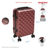 Valise cabine 4 roues 360° avec serrure à combinaison double zip Diamond 