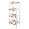 Meuble de salle de bain rangement 4 étagères en bambou et MDF Tavro Catalogue