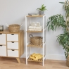 Mobiletto bagno portaoggetti 4 ripiani in bambù e MDF Tavro Vendita