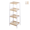 Meuble de salle de bain rangement 4 étagères en bambou et MDF Tavro Promotion