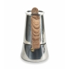 Cafetière Moka 2 tasses en acier inoxydable poignée effet bois Riko Remises