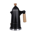 Cafetière moka 4 tasses en aluminium noir avec manche en bois Industry Promotion