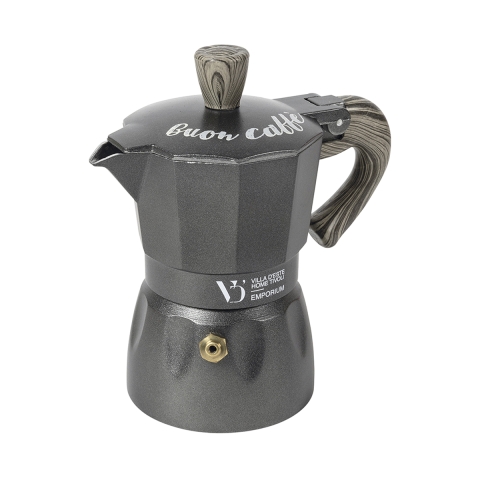 Espressokocher für 2 Tassen aus Aluminiumlegierung mit Holzoptikgriff Buon Caffè Aktion
