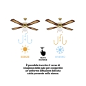 Ventilateur de plafond 4 pales avec lumière et fonction réversible 70W Windy Vente