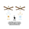 Ventilateur de plafond 4 pales avec lumière et fonction réversible 70W Windy Vente