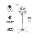 Standventilator 3 Geschwindigkeiten, 5 Flügel, höhenverstellbar ArticFresh Modell