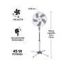Standventilator 3 Geschwindigkeiten, 5 Flügel, höhenverstellbar ArticFresh Modell