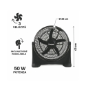 Runder Boxventilator 5 Flügel Ø43 cm 3 Geschwindigkeiten 50W Falek Lagerbestand