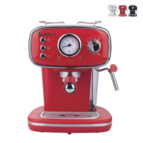 Macchina per caffè espresso macinato con lancia vapore 15 bar 1100W Roki Promozione