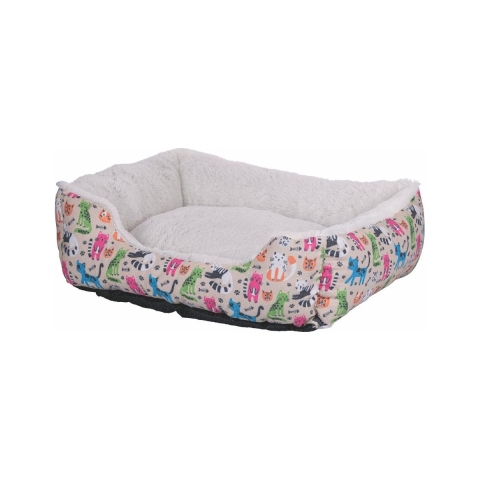 Niche pour chien d'intérieur 55x45 cm rembourrée avec fond antidérapant Kenza Promotion