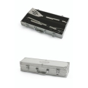 Set 3 utensili in acciaio inox per barbecue con valigetta Nira Vendita