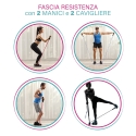 3 bande elastiche per allenamento di resistenza manici cavigliere Alea Caratteristiche