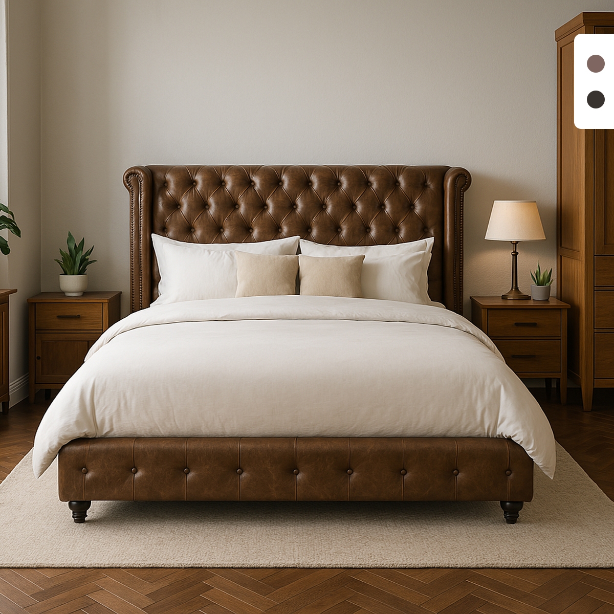 Letto matrimoniale Chesterfield 160x190cm in similpelle Chur Promozione Letto matrimoniale Chesterfield 160x190cm in similpelle Chur Promozione