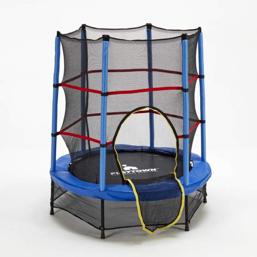 Trampoline rond diamètre 140cm pour enfants avec filet de protection Frog Promotion Trampoline rond diamètre 140cm pour enfants avec filet de protection Frog Promotion