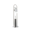 Porte-brosse et porte-rouleau en métal sur pied Avela pour salle de bains Promotion