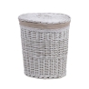 2 paniers à linge avec couvercle en bois et tissu Zeyra Offre