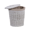 2 paniers à linge avec couvercle en bois et tissu Zeyra Vente