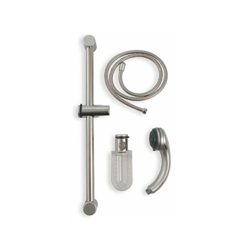 Duschset mit Handbrause, flexiblem Schlauch und satiniertem Duschstangenset Sahra Aktion