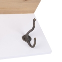 Mensola da muro legno di pino 4 ganci in ferro 60x16x16 Romia Vendita