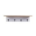 Mensola da muro legno di pino 4 ganci in ferro 60x16x16 Romia Promozione