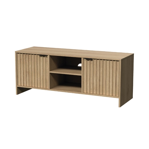 Meuble TV en bois avec 2 portes, 2 étagères 140x39,5x49cm Talua Promotion