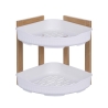 Étagère d'angle de douche en bois 2 étagères plastique 23x23x27cm Aliva Promotion