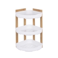 Étagère d'angle de douche 3 niveaux en bois et plastique Norea Promotion