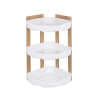 Étagère d'angle de douche 3 niveaux en bois et plastique Norea Promotion