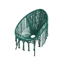 Fauteuil de jardin extérieur avec tissage macramé Elika 
