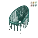 Fauteuil de jardin extérieur avec tissage macramé Elika Choix