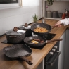 Batterie de cuisine 7 pièces antiadhésive poignée effet bois Dakota Vente