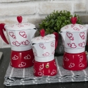 Caffettiera moka per 3 tazze caffè espresso in alluminio Cuore Saldi