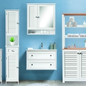 Meuble de salle de bains avec miroir en bois MDF laqué 60x15xH68 cm Bakira Vente