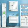 Meuble de salle de bains avec miroir en bois MDF laqué 60x15xH68 cm Bakira Vente