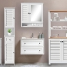 Meuble de salle de bains avec miroir en bois MDF laqué 60x15xH68 cm Bakira Remises