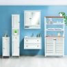 Meuble de salle de bains avec miroir en bois MDF laqué 60x15xH68 cm Bakira Catalogue