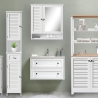 Meuble de salle de bains avec miroir en bois MDF laqué 60x15xH68 cm Bakira Réductions