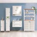 Meuble de salle de bains avec miroir en bois MDF laqué 60x15xH68 cm Bakira Choix