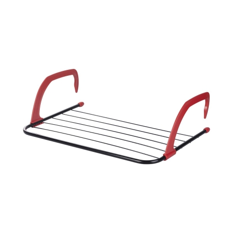 Stendibiancheria da balcone 2 ganci pieghevoli 5 fili 54x34cm Nuvika Promozione