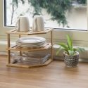 Étagère d'angle de cuisine 3 niveaux en bois 25x25x23cm Tolvak Réductions