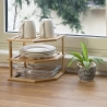 Mensola angolare da cucina 3 scaffali in legno 25x25x23cm Tolvak Sconti