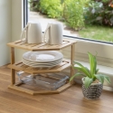 Étagère d'angle de cuisine 3 niveaux en bois 25x25x23cm Tolvak Vente