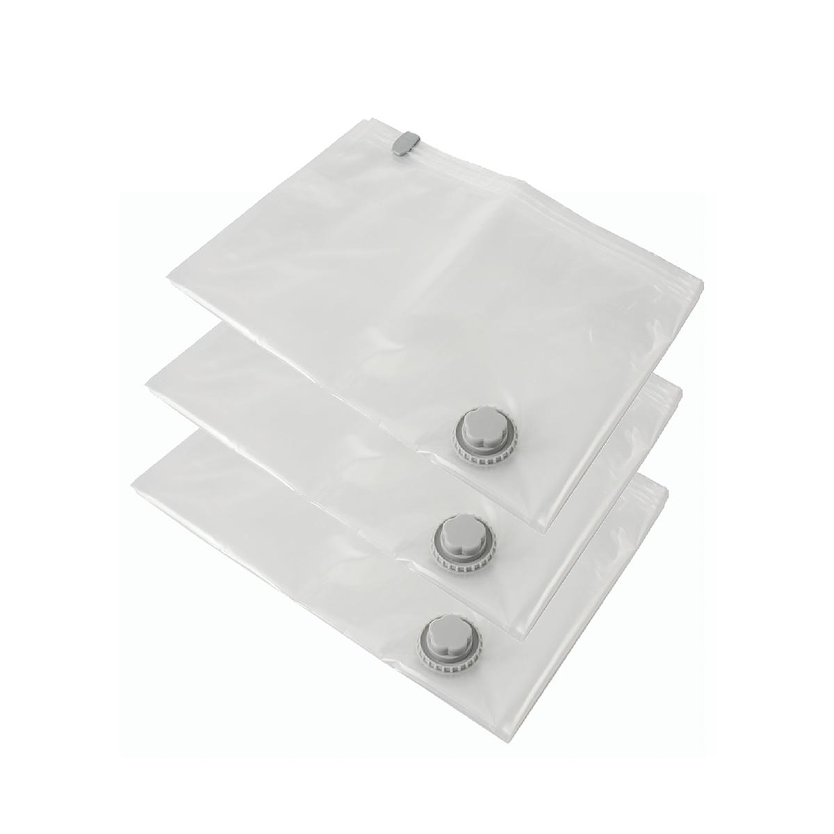 Ensemble de 3 housses de rangement sous vide avec valve Sahira Promotion Ensemble de 3 housses de rangement sous vide avec valve Sahira Promotion