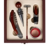Cassetta in legno con set 5 accessori per vino Cesta Offerta