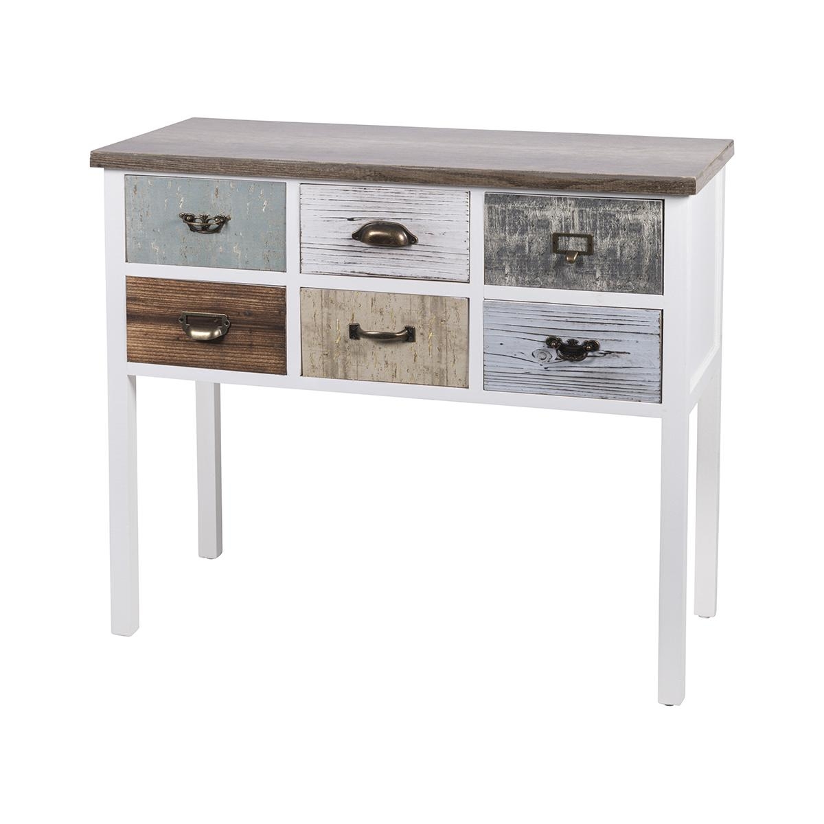 Shabby Chic Holzkonsole mit 6 Schubladen Sardinia Aktion Shabby Chic Holzkonsole mit 6 Schubladen Sardinia Aktion