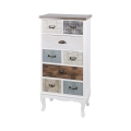 Cassettiera alta in legno 8 cassetti 58x35x123cm shabby chic Sardinia Promozione