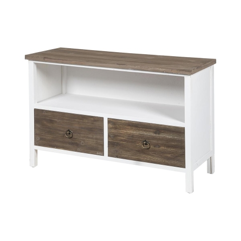 Mobile porta TV credenza shabby chic in legno con 2 cassetti Terosk Promozione