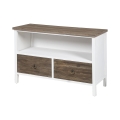 Meuble TV shabby chic en bois avec 2 tiroirs Terosk Promotion