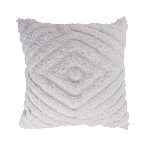 Coussin de canapé 45x45cm blanc déhoussable motif diamant Fronda Promotion