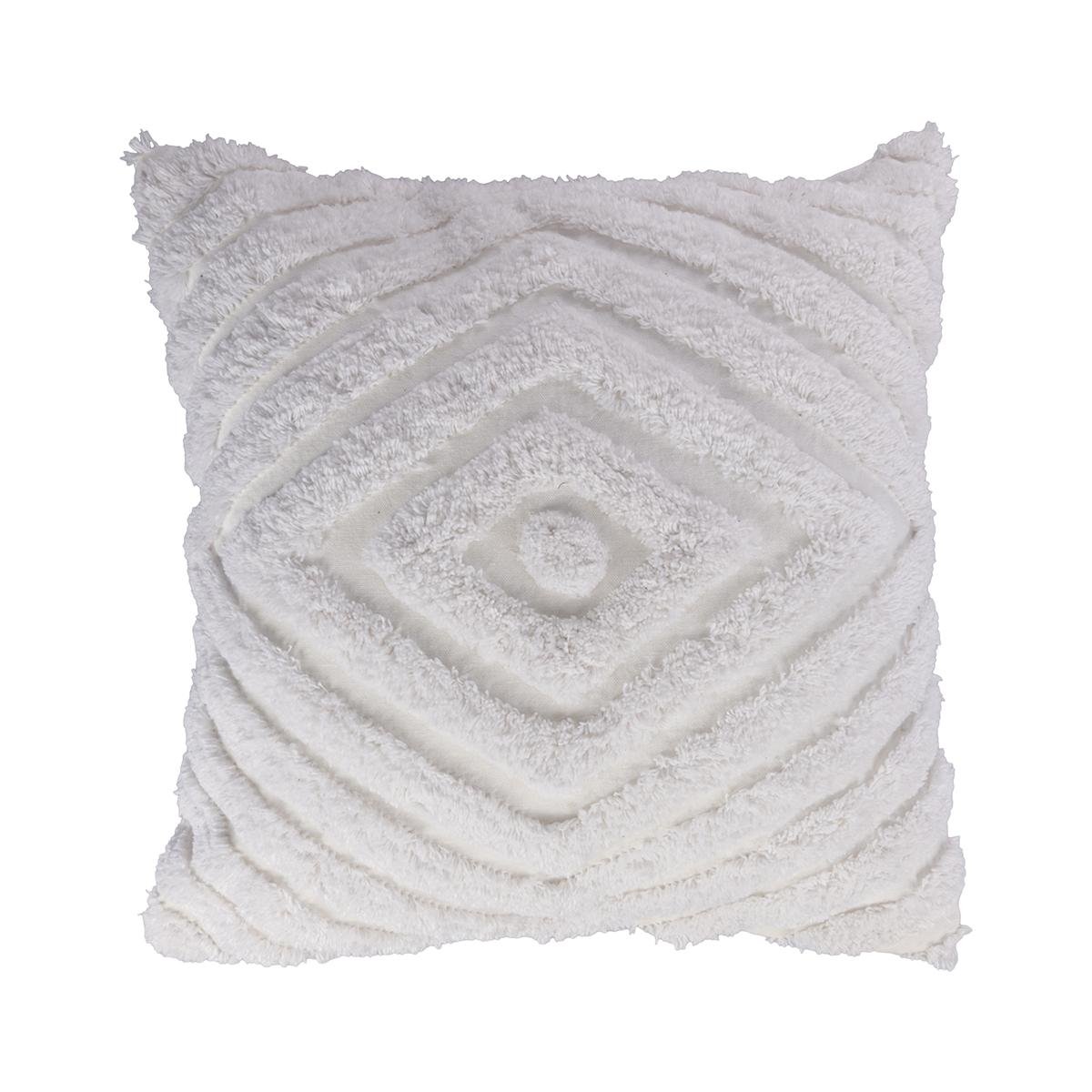Coussin de canapé 45x45cm blanc déhoussable motif diamant Fronda Promotion Coussin de canapé 45x45cm blanc déhoussable motif diamant Fronda Promotion
